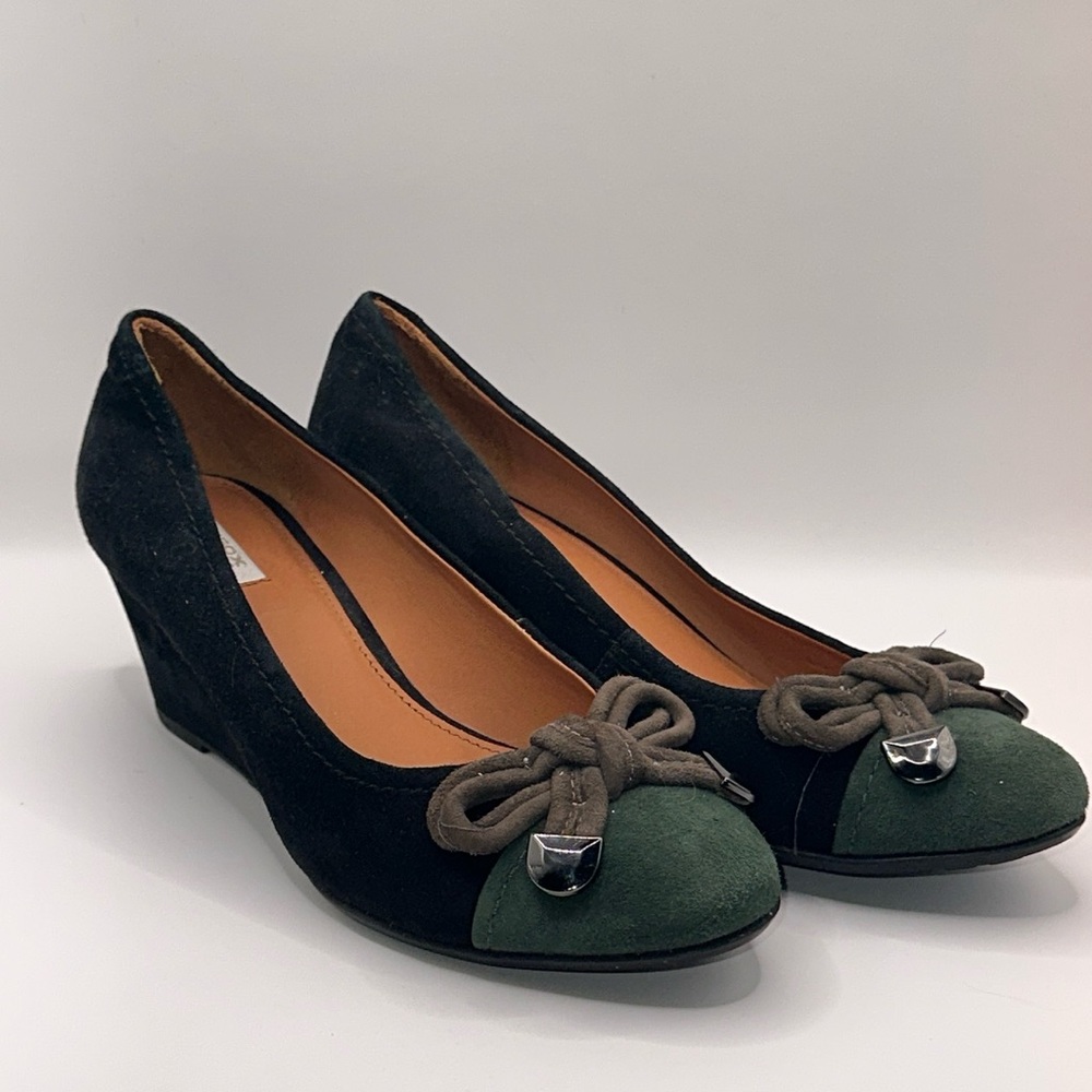 Geox Respira Genuine Suede Leather Comfort Wedges